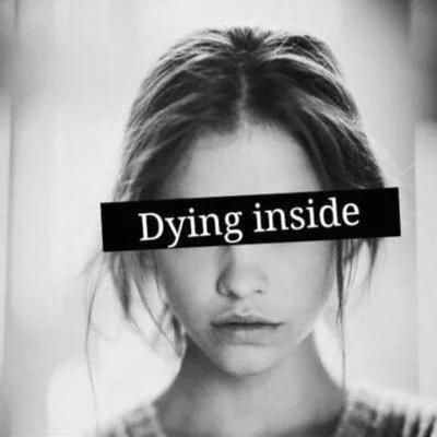 young girl sad tape over eyes dying inside when im ready post